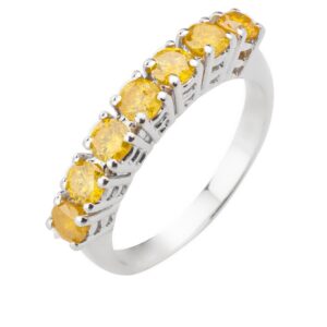 023 Inel Din Aur Alb De 18k Cu Diamante Galbene De 1.54ct