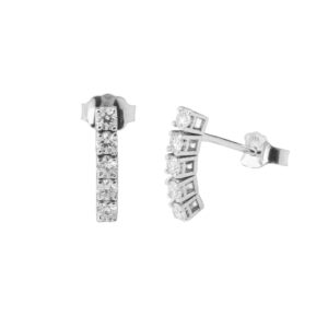 070 Cercei Tennis Din Aur Alb De 18k Cu Diamante De 0.35 Ct