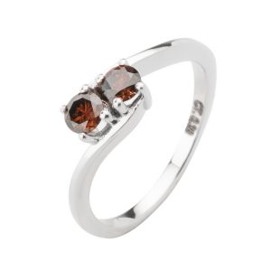 095 Inel Din Aur Alb De 18k Cu Diamante Maro De 0.38ct